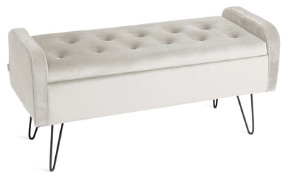 Ławka Homla VENLO welurowa 100 x 39 x 45 cm Beżowa (5904183824758)