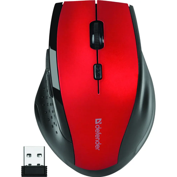 Миша бездротова DEFENDER Accura MM-365 червона, 6 кнопок, 800-1600 dpi