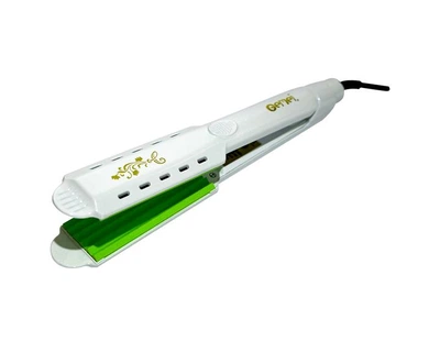 Плойка-гофре Gemei GM-GM-2957W/4636 керамическим покрытием белый с зеленым