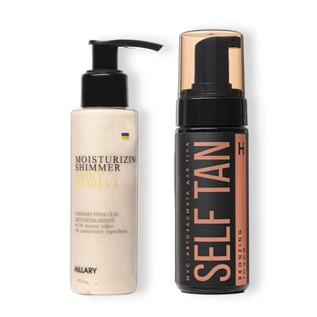 Шиммер крем-гель Shiny Vanilla + Мус-автозасмага для тіла Self Tan Bronzing Touch