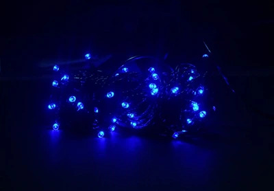 Гирлянда с черным проводом 100LED 9 м Синяя
