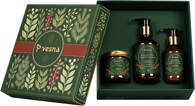 Рождественский набор "Щедрик" - Vesna (sh/gel/200ml + b/lot/100ml + candle/100ml) (1423409-31105510)