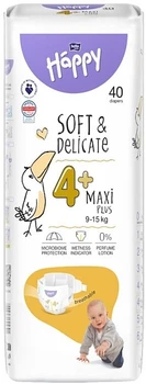 Дитячі підгузки 9-15 кг, розмір 4+ Maxi Plus, 40 шт. - Bella Baby Happy Soft & Delicate 40шт (1274139-31339313)