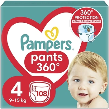 Підгузки-трусики Pants Розмір 4 (Maxi) 9-15 кг, Mega Pack 108 шт. - Pampers 108шт (961815-31020323)