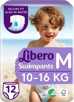 Підгузники-трусики для плавання Swimpants Medium, 10-16 кг, 12 шт. - Libero 12шт (1263250-31158058)