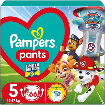 Подгузники-трусики, размер 5 (12-17 кг), 66 шт - Pampers Pants Paw Patrol 66шт (1204479-31157429)
