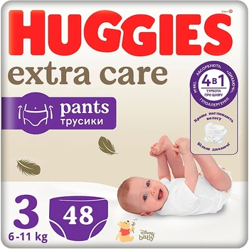 Підгузки-трусики Extra Care, розмір 3 (6-11 кг), 48 шт. - Huggies 48шт (1150800-31018959)