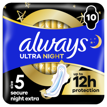 Гігієнічні прокладки Always Ultra Secure Night Extra Розмір 5 10 шт (8006540093849)