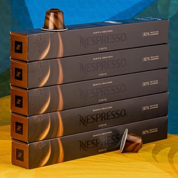 Набор 5 тубов кофе в капсулах Corto Nespresso (крепкая и интенсивная), Швейцария (50 капсул)