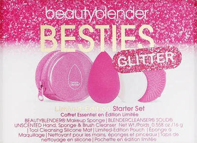 Набір - Beautyblender Glittet Starter Set (sponge/1pcs + soap/16g + cleans/mat/1pcs + bag) (1296480-29113364)