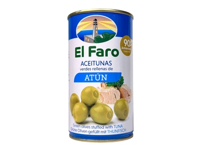 Оливки зеленые El Faro Фаршированные тунцом 350 г