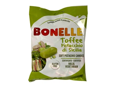 Конфеты Bonelle фисташковая карамель toffee pistacchio di Sicilia gluten free, 150 г