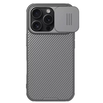 Чохол Nillkin CamShield Pro для iPhone 16 Pro карбоновий, зі шторкою камери Айфон 16 про Titanium Gray
