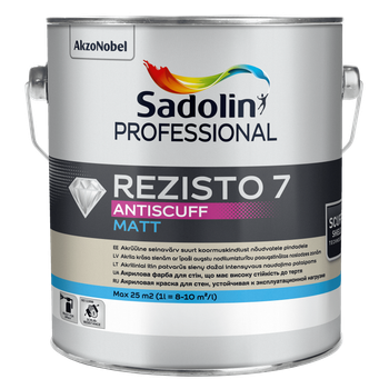 Фарба Sadolin Professional Rezisto 7 Antiscuff для стін, зносостійка, 2.33 л, безбарвна, BC