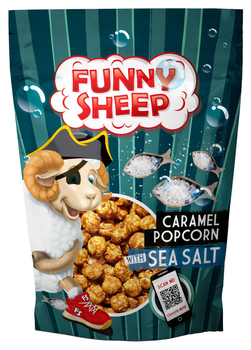Попкорн Funny Sheep у карамелі з морською сіллю 90г