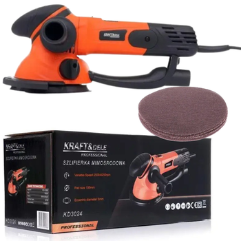 Эксцентриковая шлифовальная полировочная машина KD3024 kraft&dele 1500 Вт