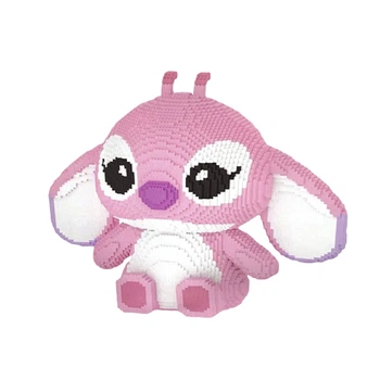 Детский 3D-конструктор Magic Blocks "Stitch Angel" 12000 деталей фигурка Стич Розовый 50 см