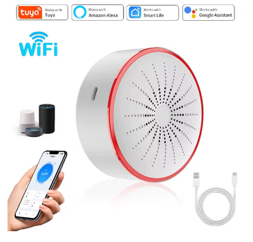 Звукова та світлова сигналізація, сирена для розумного будинку WiFi, Tuya, Smart Life