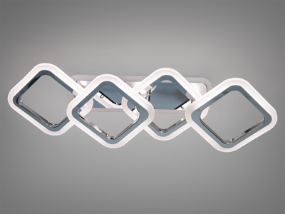 Хромированная люстра акрил с пультом диммером 60W HA8160/2+2HR LED 3color dimmer