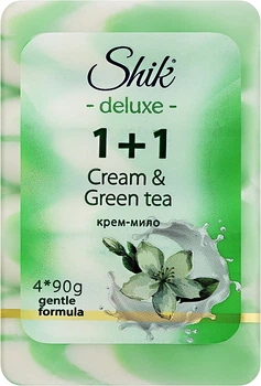 Крем-мило туалетне "Крем та зелений чай" - Shik 1+1 Deluxe 4x90g (4x90g) (1279660-1701471717-2)
