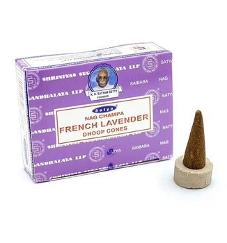 Благовония конусы "Французкая лаванда" - Satya French Lavender Dhoop Cones 12шт (1170921-1562570-2)