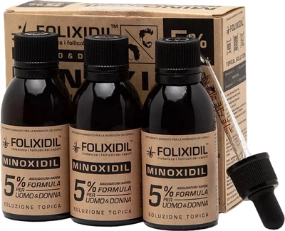 Набір з 3-х лосьйонів Folixidil Minoxidil 5% - 3х60 мл