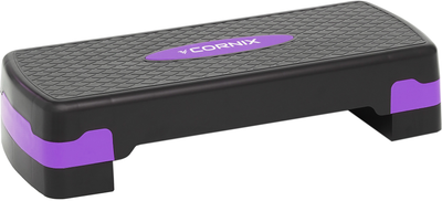 Степ-платформа Cornix 2-ступінчаста 68 х 28 х 10-15 см Чорно-фіолетова (XR-0188)