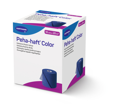 Бінт когезивний фіксуючий Peha-haft® Color blue / Піха-хафт колор синій 10см x 20м 1шт