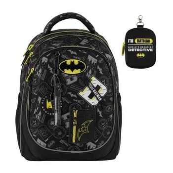 Рюкзак шкільний напівкаркасний ортопедичний Kite Education DC Batman, для хлопчиків, чорний (DC25-700M)