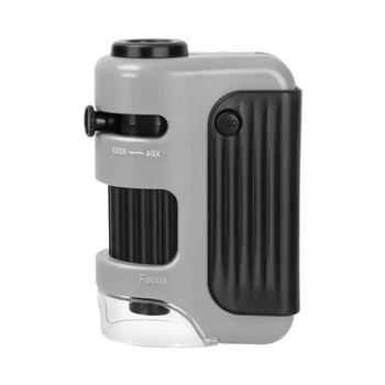 Дитячий Портативний Мікроскоп Posket Microscope 60x-120x з LED підсвічуванням для спостереження від 6 років