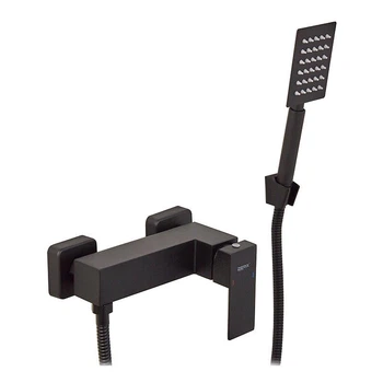 Смеситель для душа Zerix KUB-003 Black однорычажный настенный Черный (134-94-ZX4848)