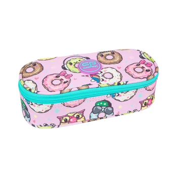 Пенал CoolPack Campus Happy Donuts "Пончики" 1 отделение + органайзер для ручек на молнии розовый (F062665)