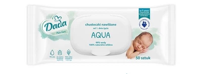 Дитячі вологі серветки з пластиковим клапаном Dada Pure Care 50шт