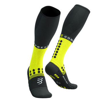 Гірськолижні компресійні гольфи Compressport Full Socks Winter Run, Black/Safe Yellow, розмір T3 (42–44 см)