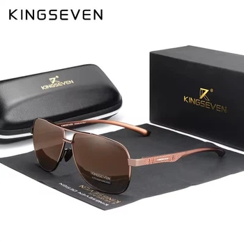 Мужские поляризационные солнцезащитные очки KINGSEVEN N7188 Brown