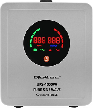 UPS Qoltec Pure Sine Wave 1000VA/700W Stala faza (50717) (955555906181415) - Outlet