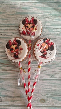 Пряники гостинці мінні маус, minnie mouse (набір з 3 шт)