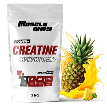 Креатин моногидрат Muscle Way Creatine Monohіdrate POWER+ 99,9% порошковый на 200 порций 1 кг Ананас (14-125-cre-mw-rs1-7)