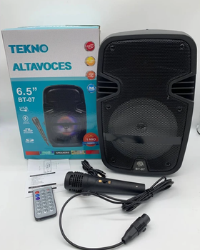 Портативная акустическая колонка Tekno Altavoces 6.5" BT-07 с микрофоном и пультом Для iPhone, Android