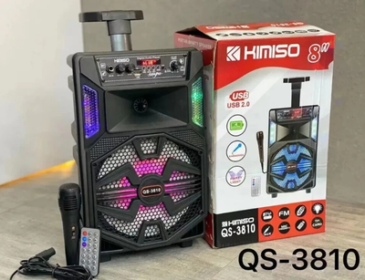Портативная акустическая колонка Kimiso QS-3810 с микрофоном и светомузыкой Для iPOD, iPhone, Android, iPAD, смартфонов, мобильных телефонов, плееров