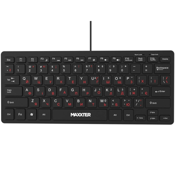 Клавіатура Maxxter KBM-C01B-UA, Black, USB, 1.8 м