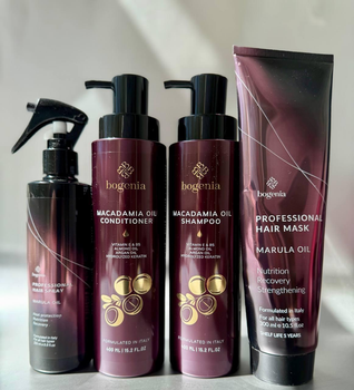 Набір для догляду за волоссям Bogenia Macadamia Oil №1 + MARULA 3
