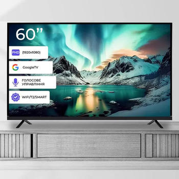 Телевізор 60 "LED FHD 60Hz Smart Google TV, 2/16GB / T2 / Wifi чорний
