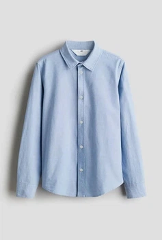 Рубашка хлопковая светло-голубая H&M 170см (400011181)