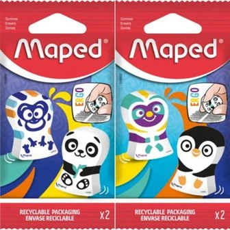Гумка MAPED МР119002 "ERGO FUN MULTICOLOR" 2шт. в блістері (12) /MP.119002/