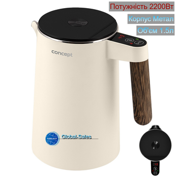 Электрочайник с регулятором температуры 1,5 Л, CONCEPT NORWOOD RK3304