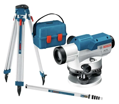 Профессиональный оптический нивелир Bosch GOL 26 D+BT 160+GR 500: 360 градусов, до 100м, 26х зум
