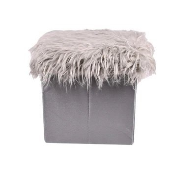 Складаний пуф Stenson Mossy сірий (R33447) – м’який короб 35×35×33 см з кришкою, що знімається