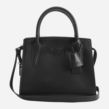Сумка кросс-боди женская из натуральной кожи маленькая Coach Andrea Carryall BG-COA-88 Черная (196395166862)
