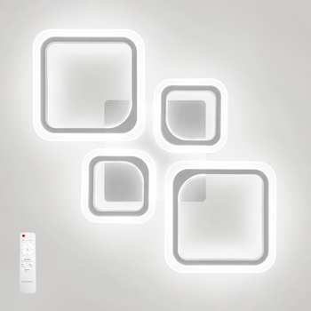 Светодиодная LED люстра OVAL 80W 4S белая WHITE Luminaria с пультом ДУ 220V IP20 8000Lm 725×423×55мм